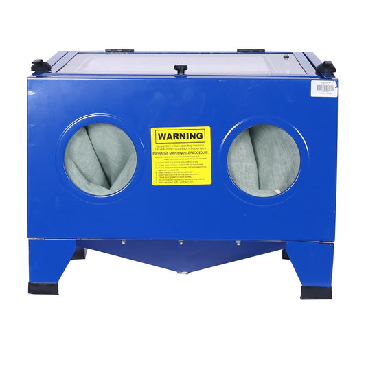 Siavonce Bench Top Portable Sand Blaster Cabinet Kit, 1 HP, 19-in x 25-in x 19-in, Blue ZX-107355