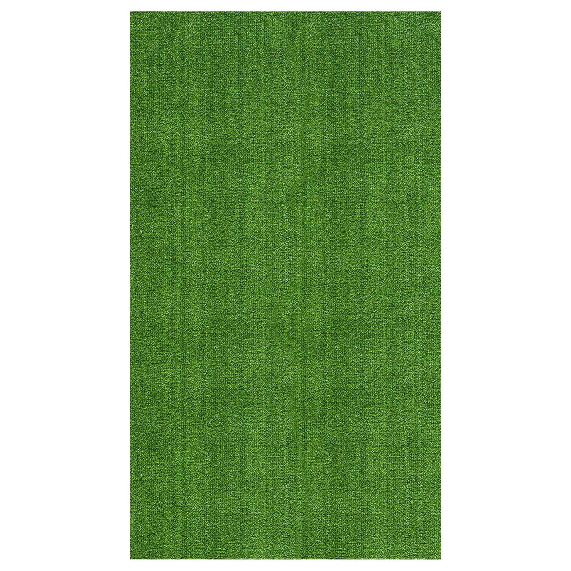 Ottomanson Artificial grass 8x37 Fake Grass Turf Rug For Patio Lawn Landscape 7.8-ft x 37-ft Artificial Grass
