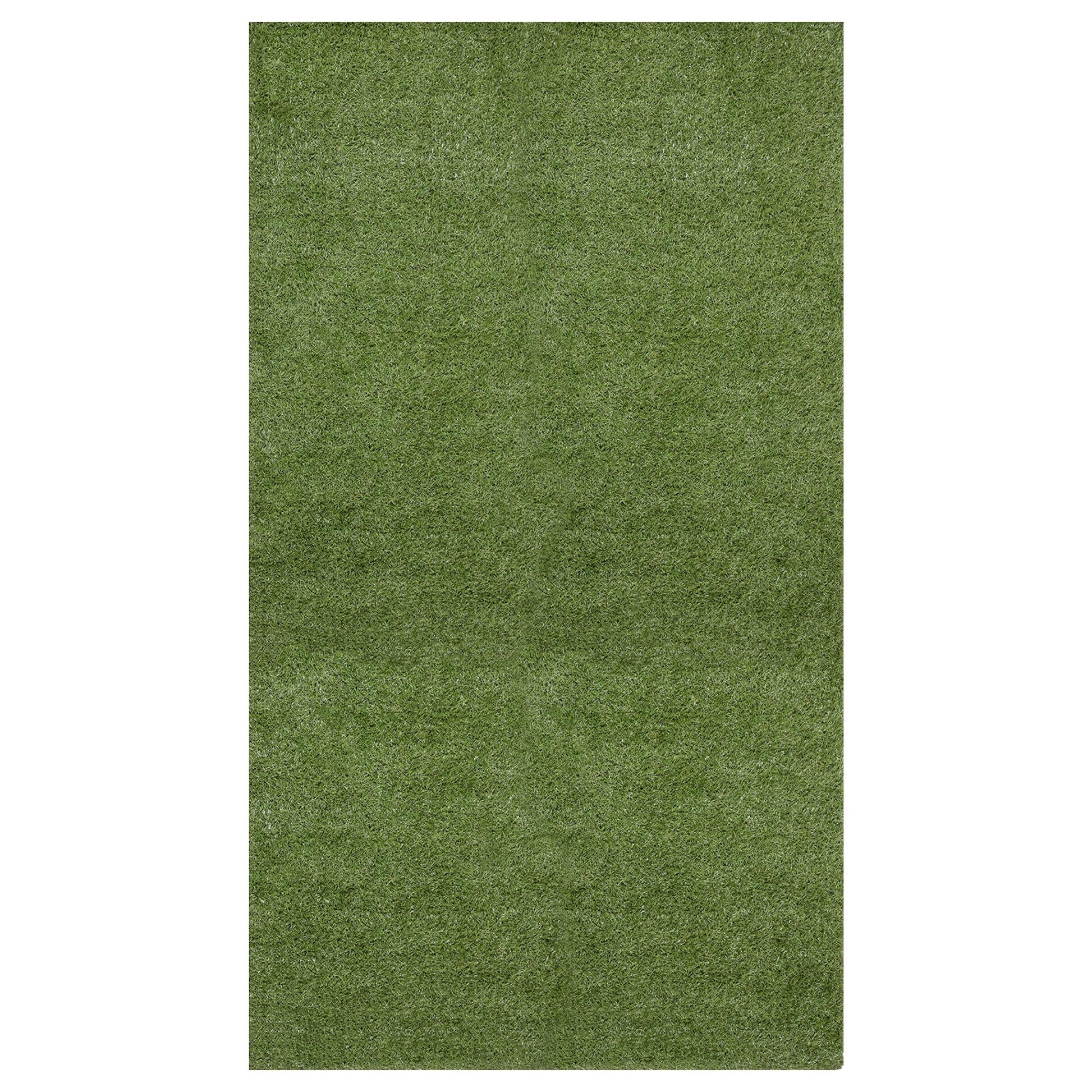 Ottomanson Artificial grass 7x41 Realistic Fake Grass Turf Rug For Patio Lawn Landscape 6.5-ft x 41-ft Artificial Grass