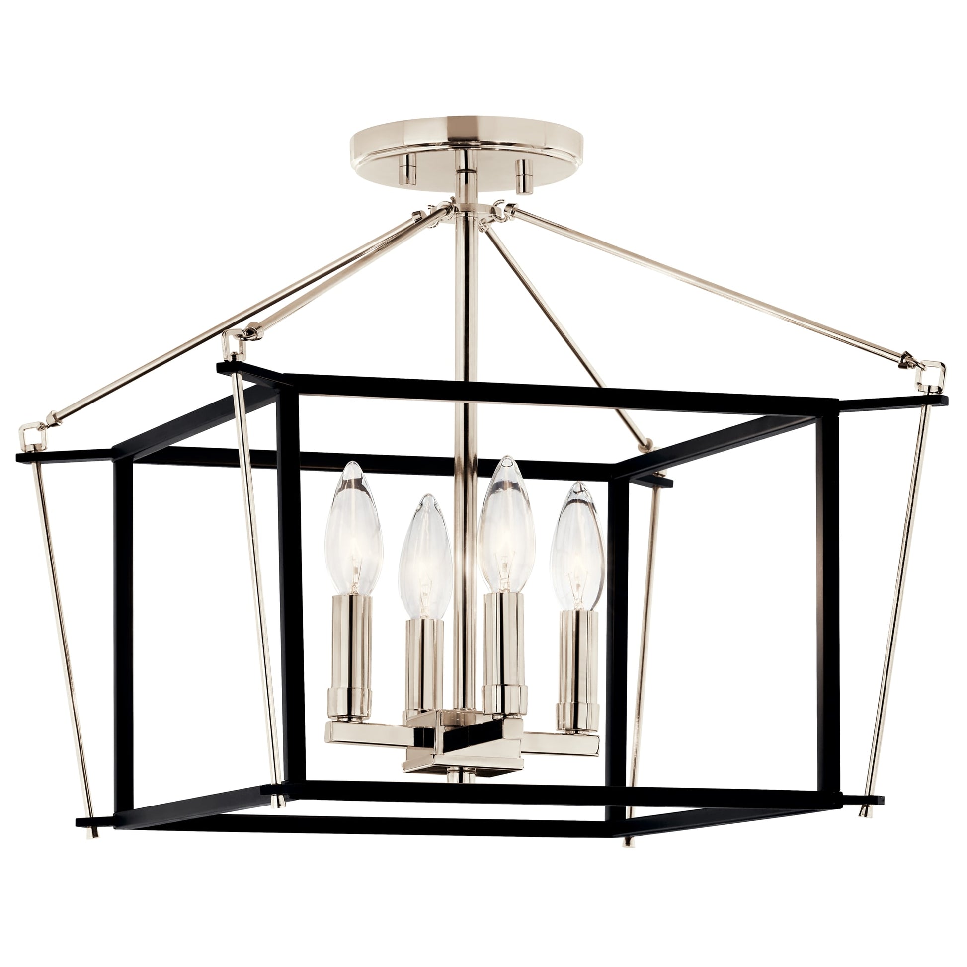 Kichler Eisley 4 -Light 16-in Polished Nickel Semi Flush Mount Light 6010840