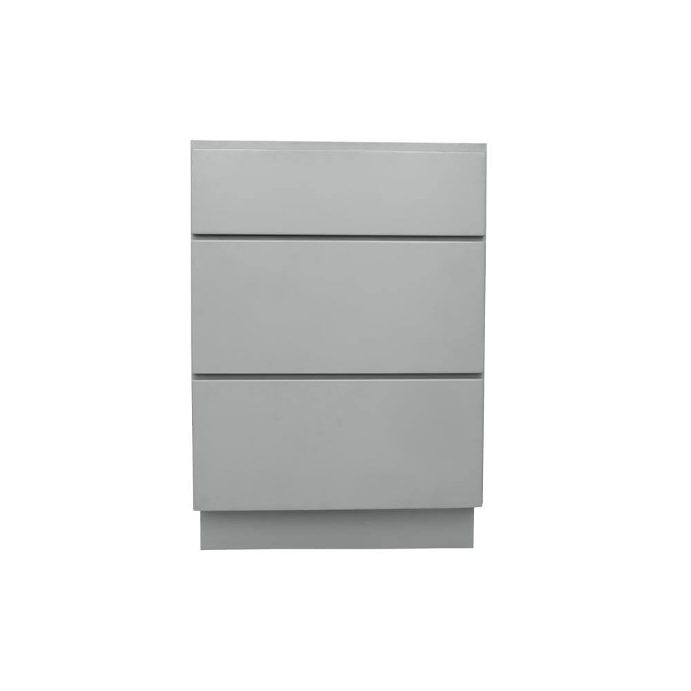 RELIABILT Overlake 24-in W x 34.5-in H x 24-in D Gray 3 -Drawers Drawer Base Ready to assemble (RTA) Plywood Cabinet Flat Panel