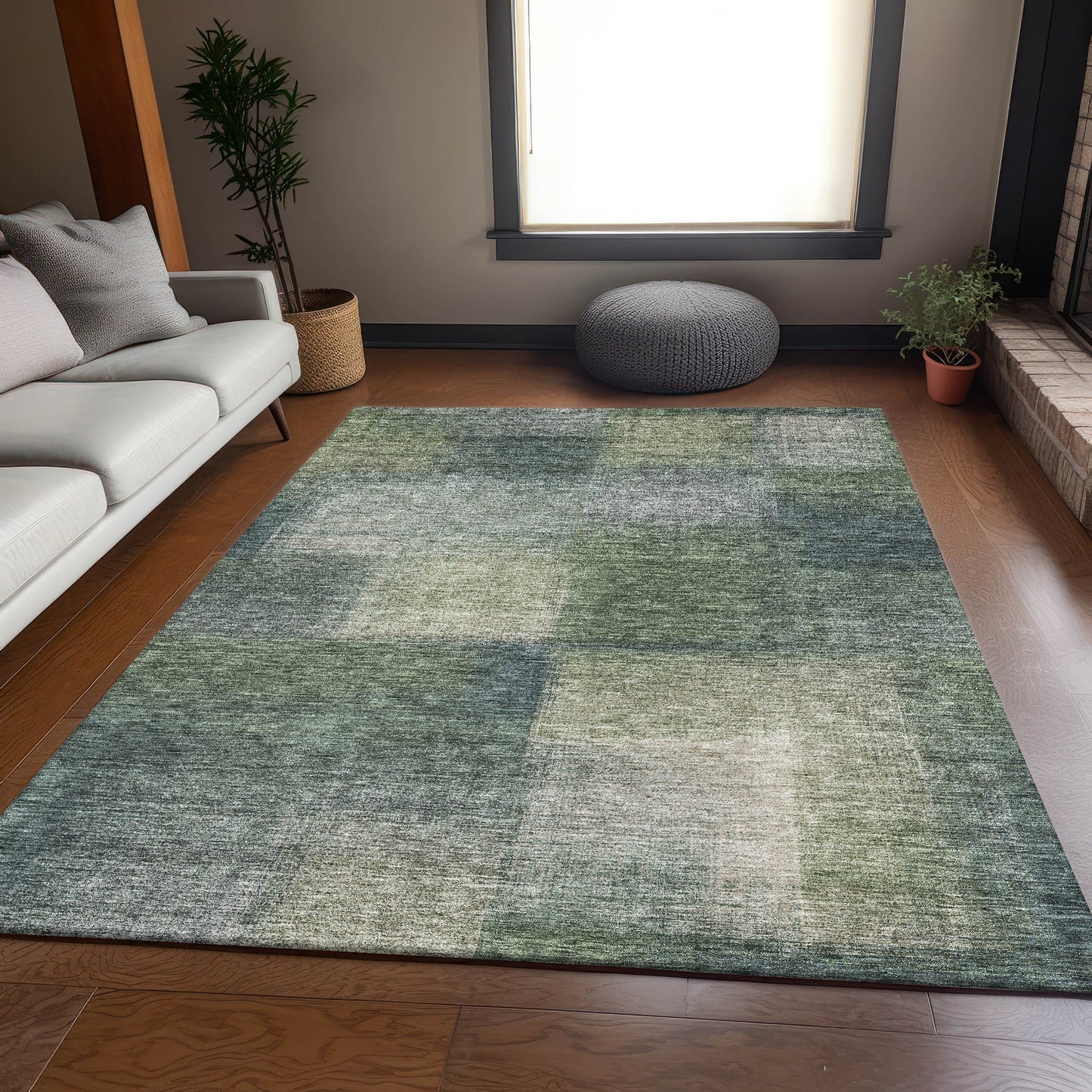 Addison Rugs Chantille ACN742OL 8 x 10 (ft) Olive Rectangular Indoor/Outdoor Geometric Machine washable Area rug