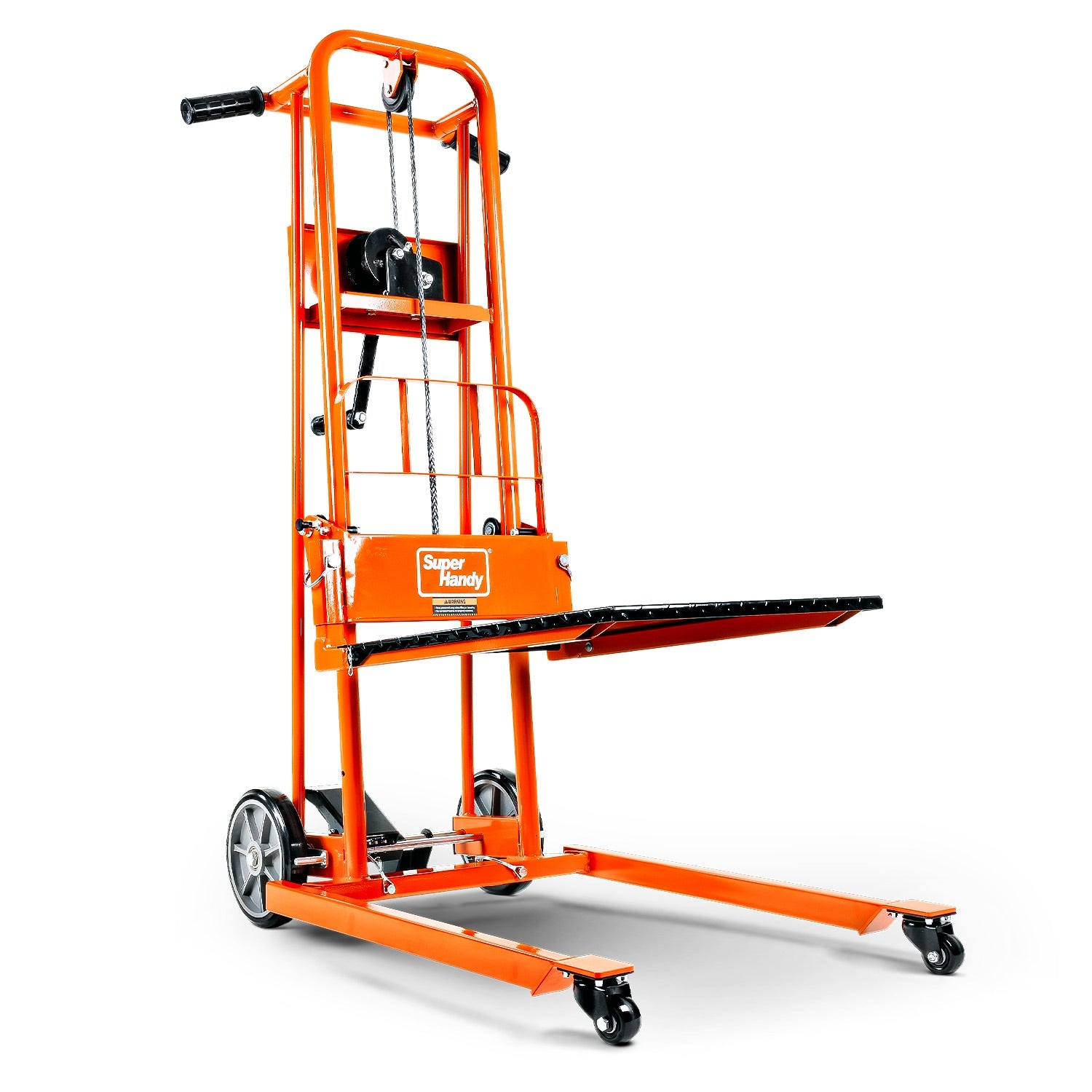 SuperHandy 330-lb Capacity 4 -Wheel Orange Steel Standard duty platform truck