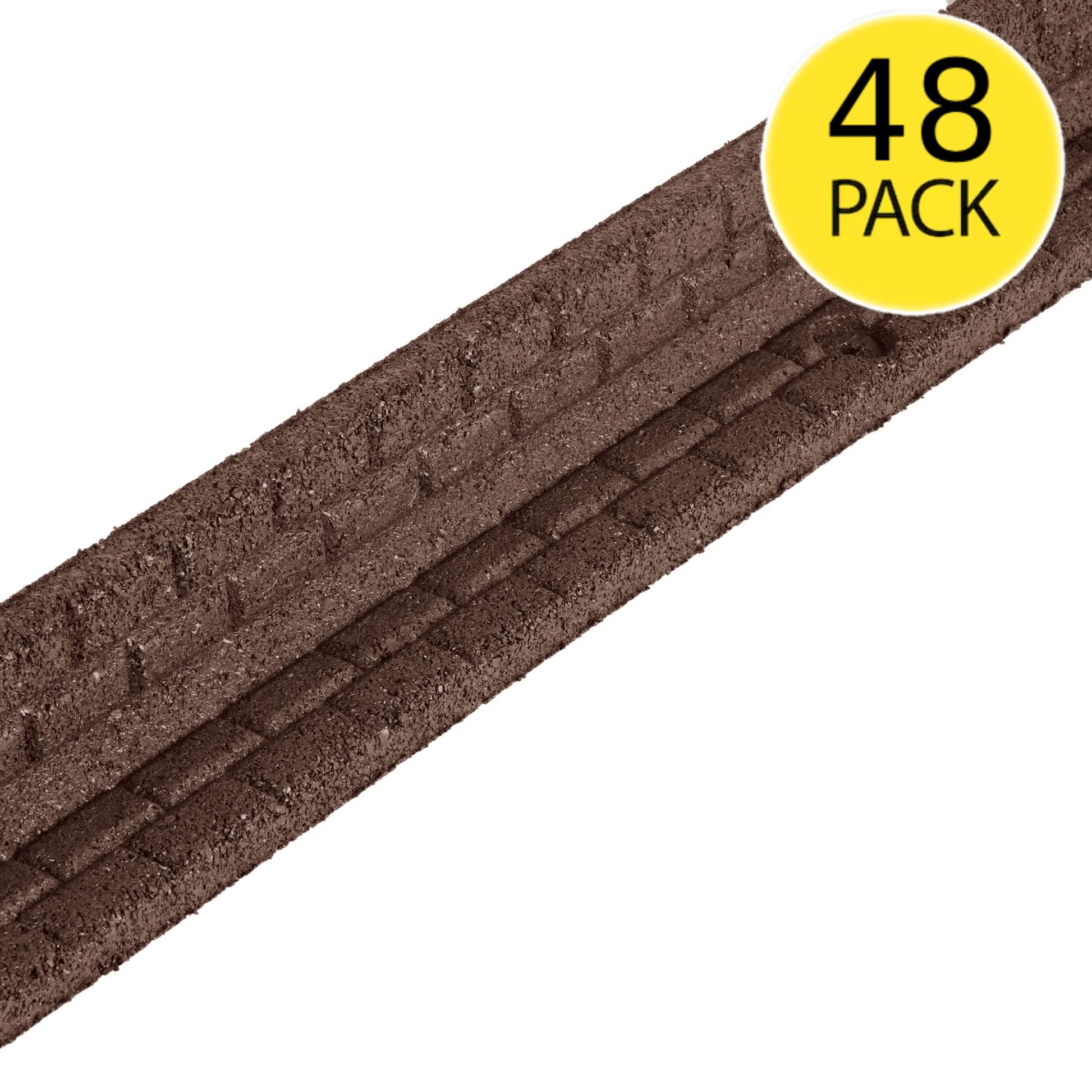 Rubberific 192-ft x 3-in Brickface 48 -Pack Brown Rubber Landscape edging section with stakes