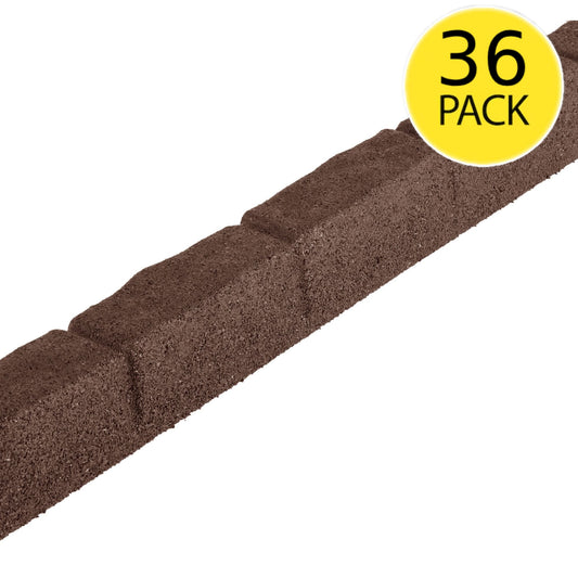 Rubberific 144-ft x 3-in SmartLoc Cobblestone 36 -Pack Brown Rubber Landscape edging section with stakes