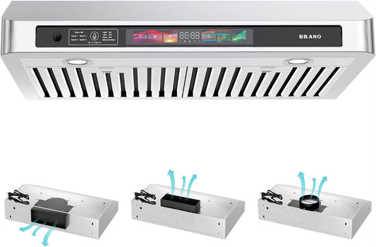 Damerin 36 inch Ducted 900-CFM Sliver Under Cabinet Range Hood