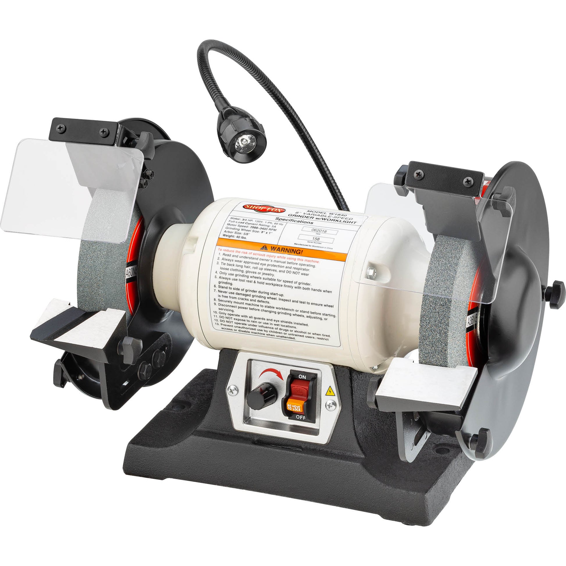 Shop Fox 8-in Variable Speed Bench grinder