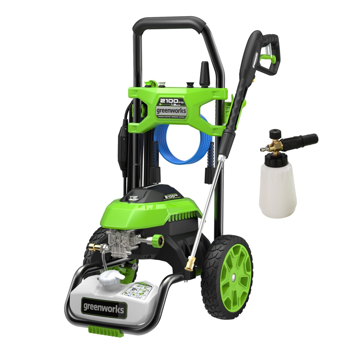 Greenworks 2100 PSI 1.2-GPM Cold Water Electric Pressure Washer with 4 Spray Tips GPW2100FC