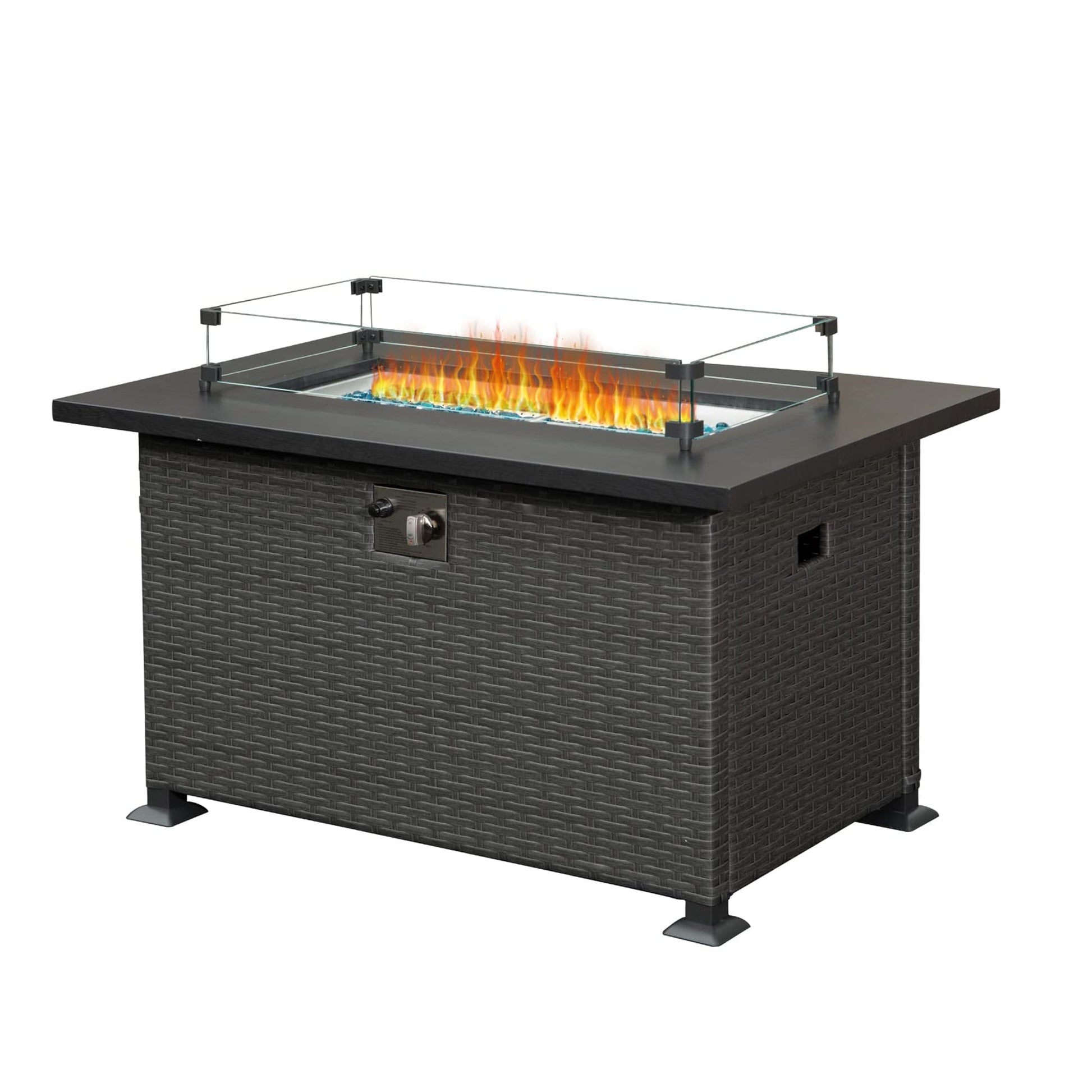 Damerin 50000 -BTU Dark Gray Steel Liquid propane Outdoor Fireplace