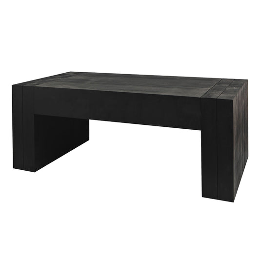 Runesay 23.82-in W x 18.9-in H Black Wood Rectangular Modern End Table