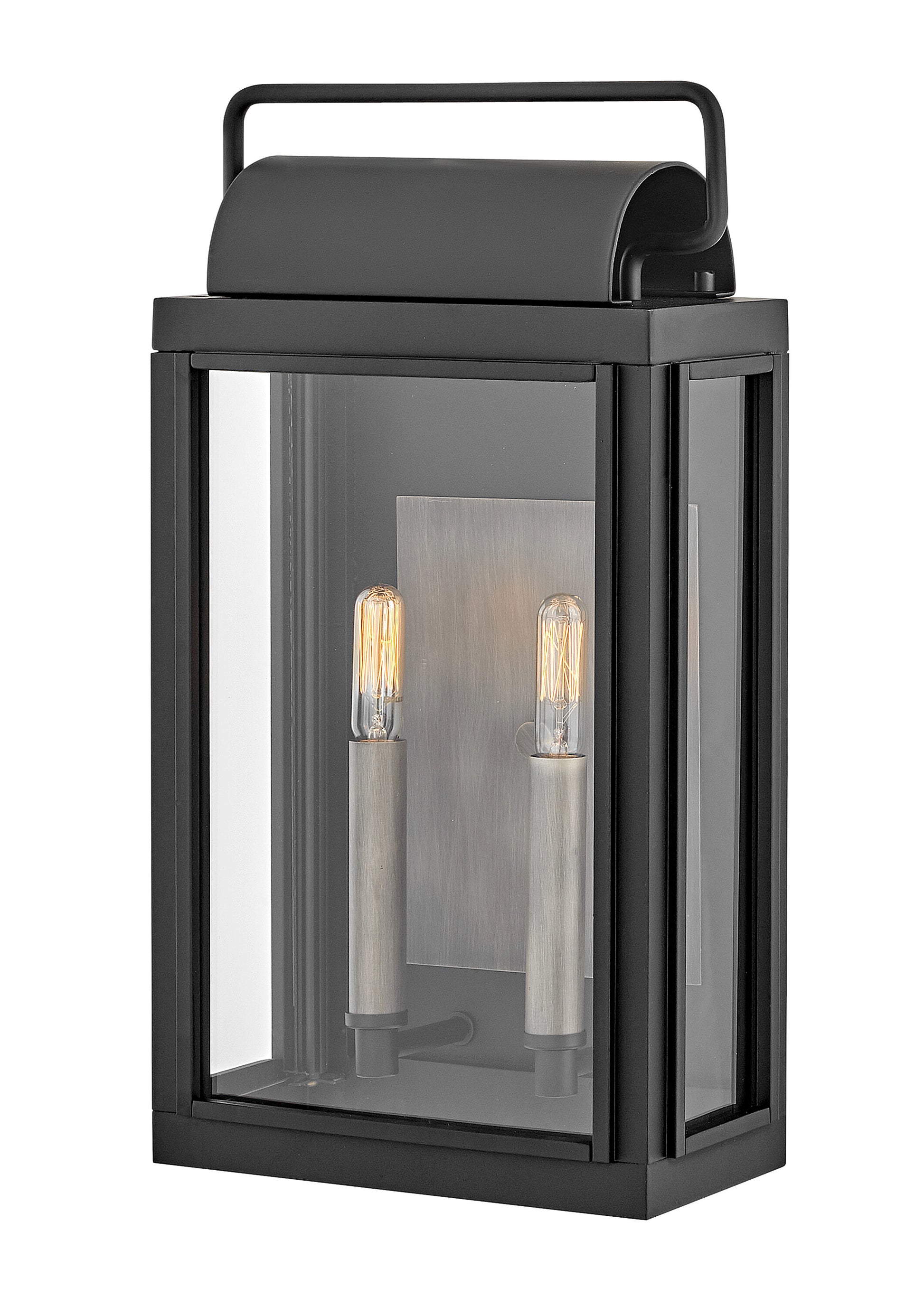 Hinkley Sag Harbor 2 -Light 16.5-in H Satin Black Hardwired Outdoor Wall Light
