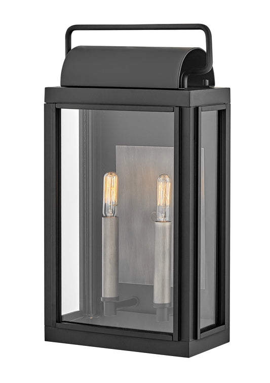 Hinkley Sag Harbor 2 -Light 16.5-in H Satin Black Hardwired Outdoor Wall Light