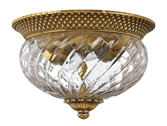 Hinkley Plantation 2 -Light 12-in Antique Brass Flush Mount Light 6588860
