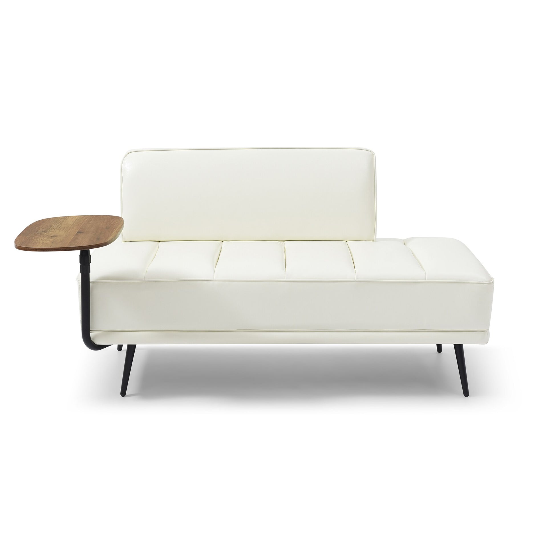 SINOFURN 55-Inches Modern Beige Faux leather 1 -seater Sofa