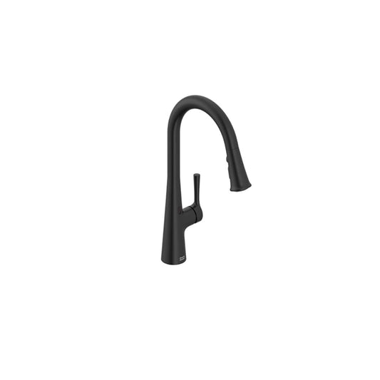American Standard Matte Black Single Handle Deck-mount Touchless Pull-down Kitchen Faucet with Sprayer