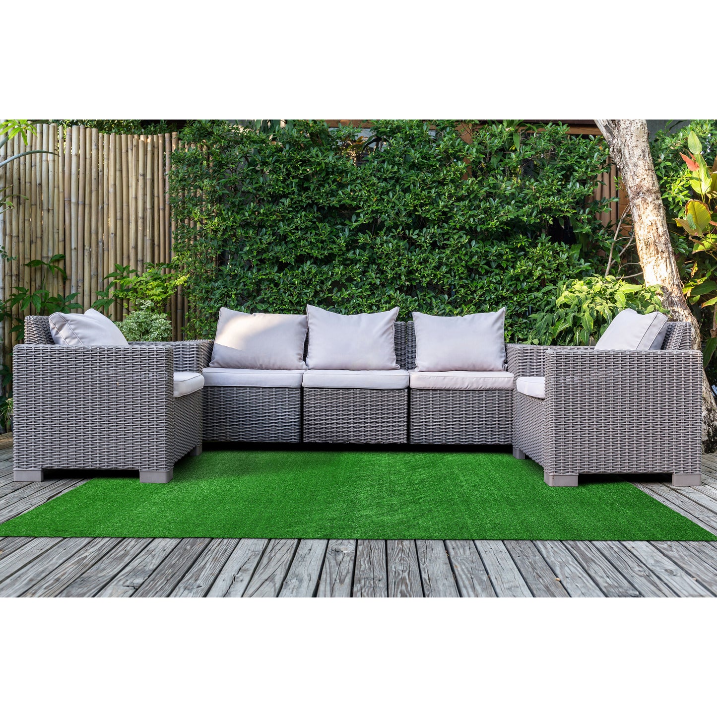 Garland Rug Artificial Grass 12 x 18 (ft) Tufted Green Rectangular Indoor/Outdoor Solid Industrial Pet Friendly Area rug