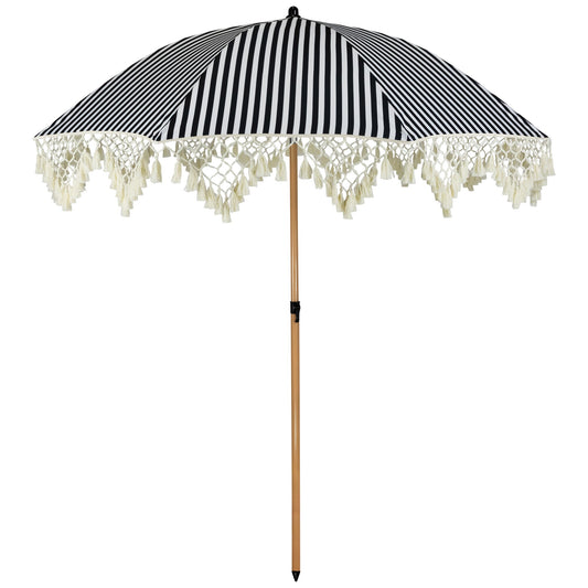 Northlight 6.5-Feet Aluminum Black No-tilt Misting Patio Umbrella