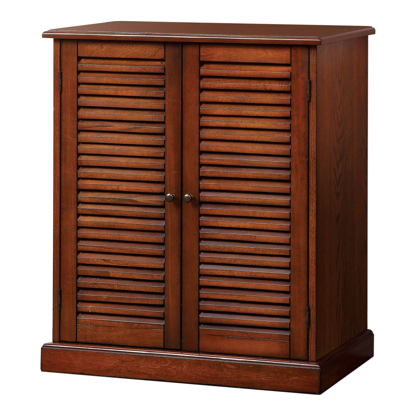Furniture of America 34.5-in H 5 Tier 14 pair Oak Wood Shoe cabinet