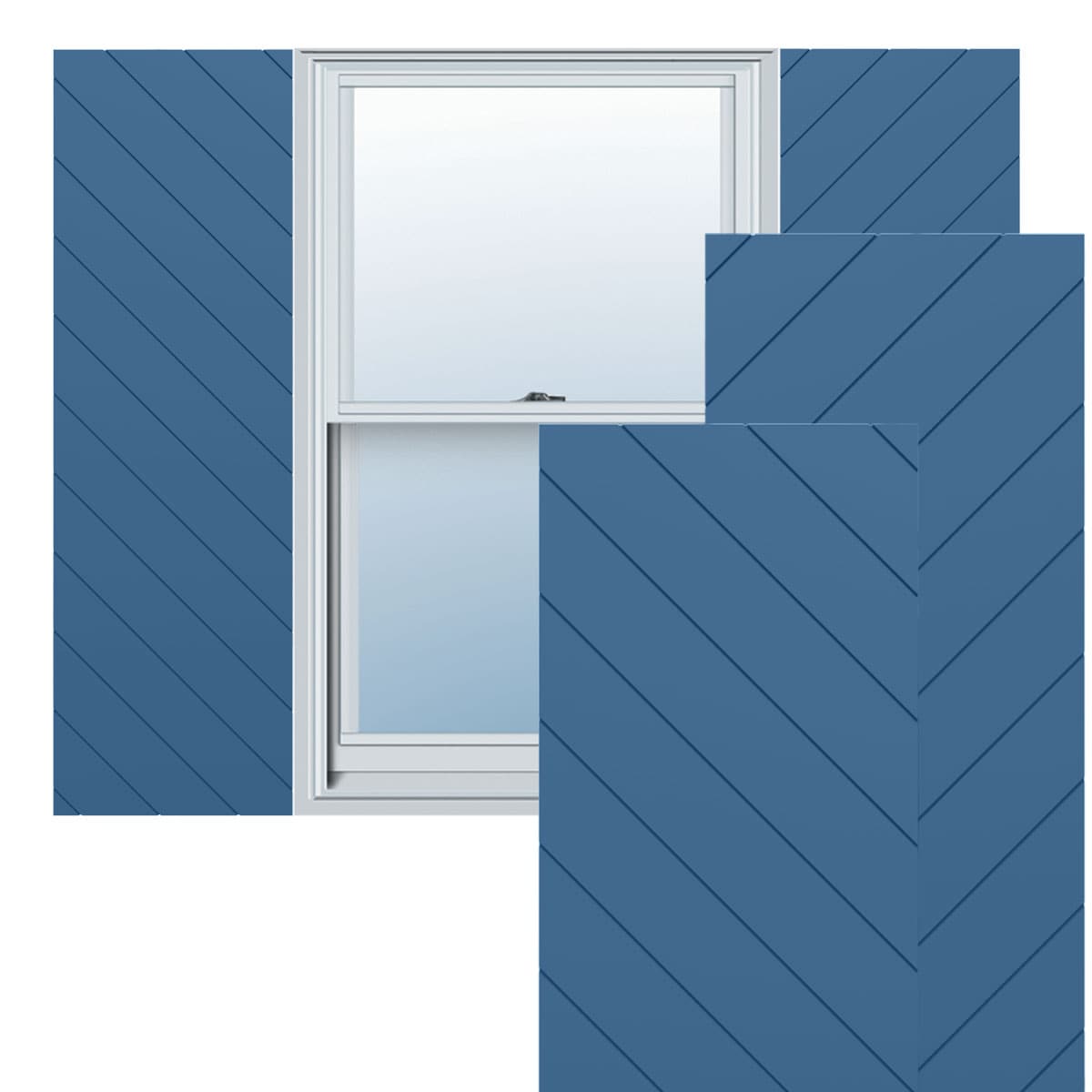 Ekena Millwork 18-in W x 43-in H Sojourn Blue Flat panel Exterior Shutters ( 2 -Pack )