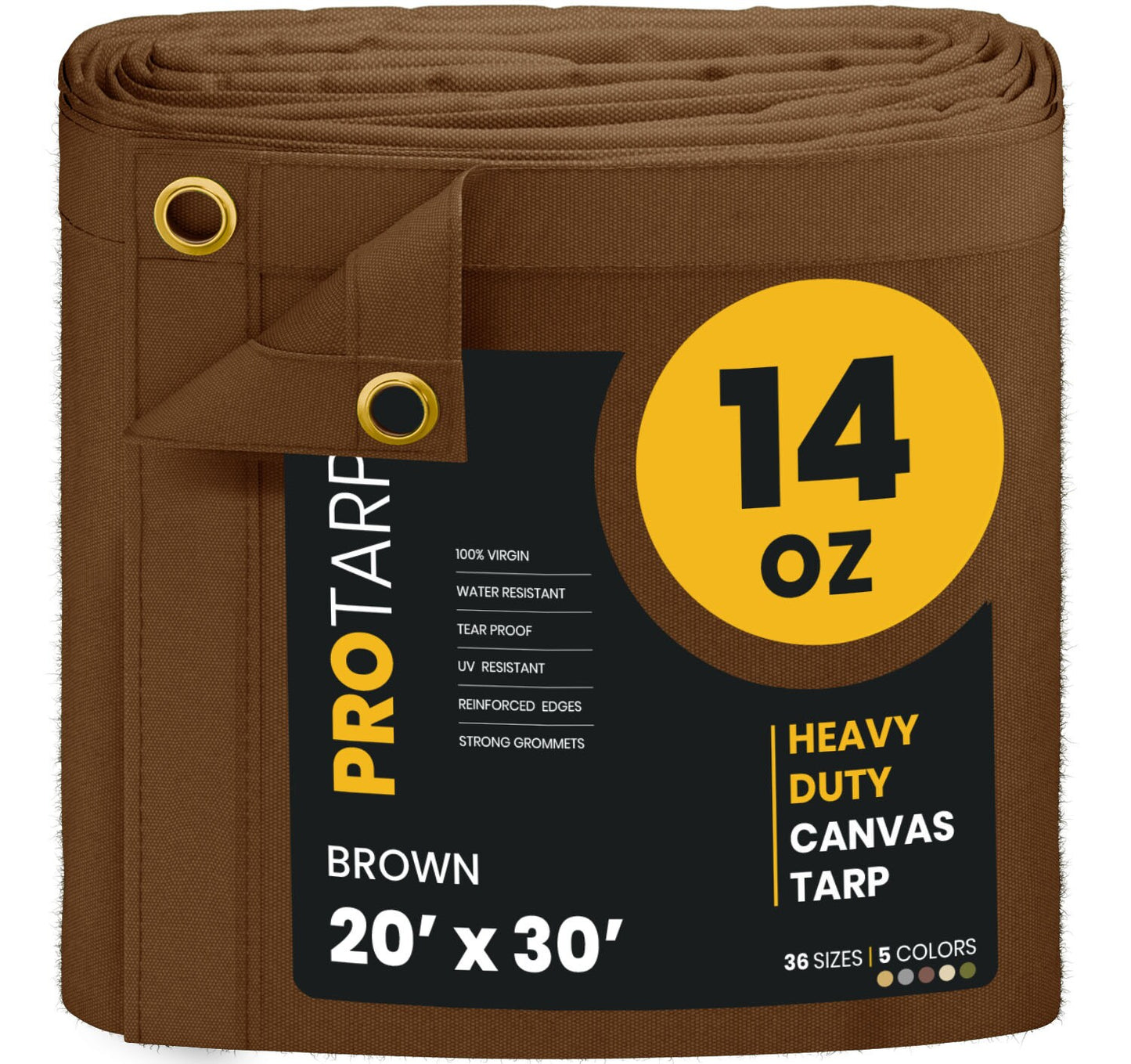 PROTARP 20-ft x 30-ft Brown Waterproof Standard Polyester 25-mil Tarp