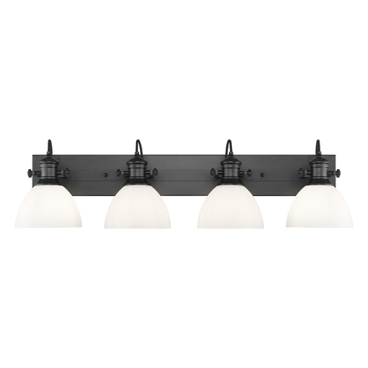 Golden Lighting Hines 8.25-in 4 -Light Matte Black Transitional Vanity light
