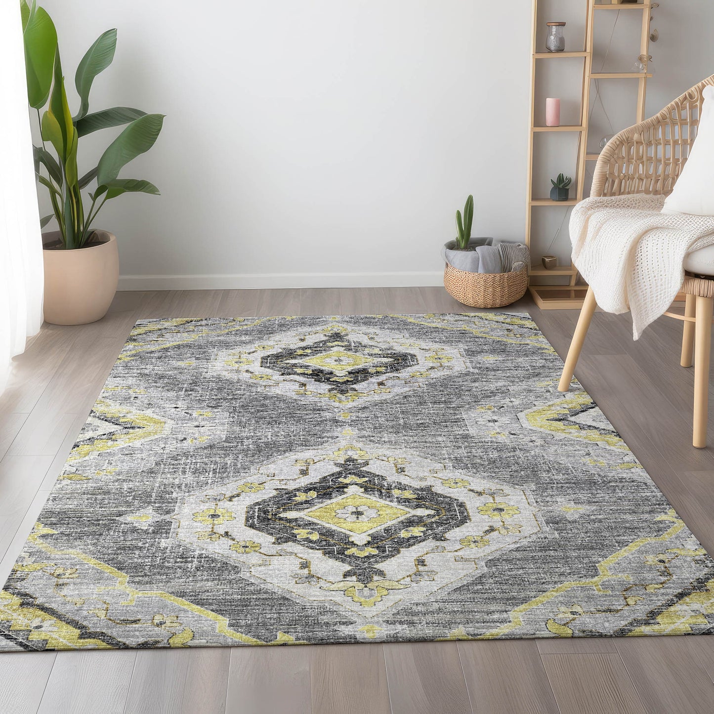 Addison Rugs 8 x 10 (ft) Loomed Silver Rectangular Indoor Abstract Machine washable Pet Friendly Area rug