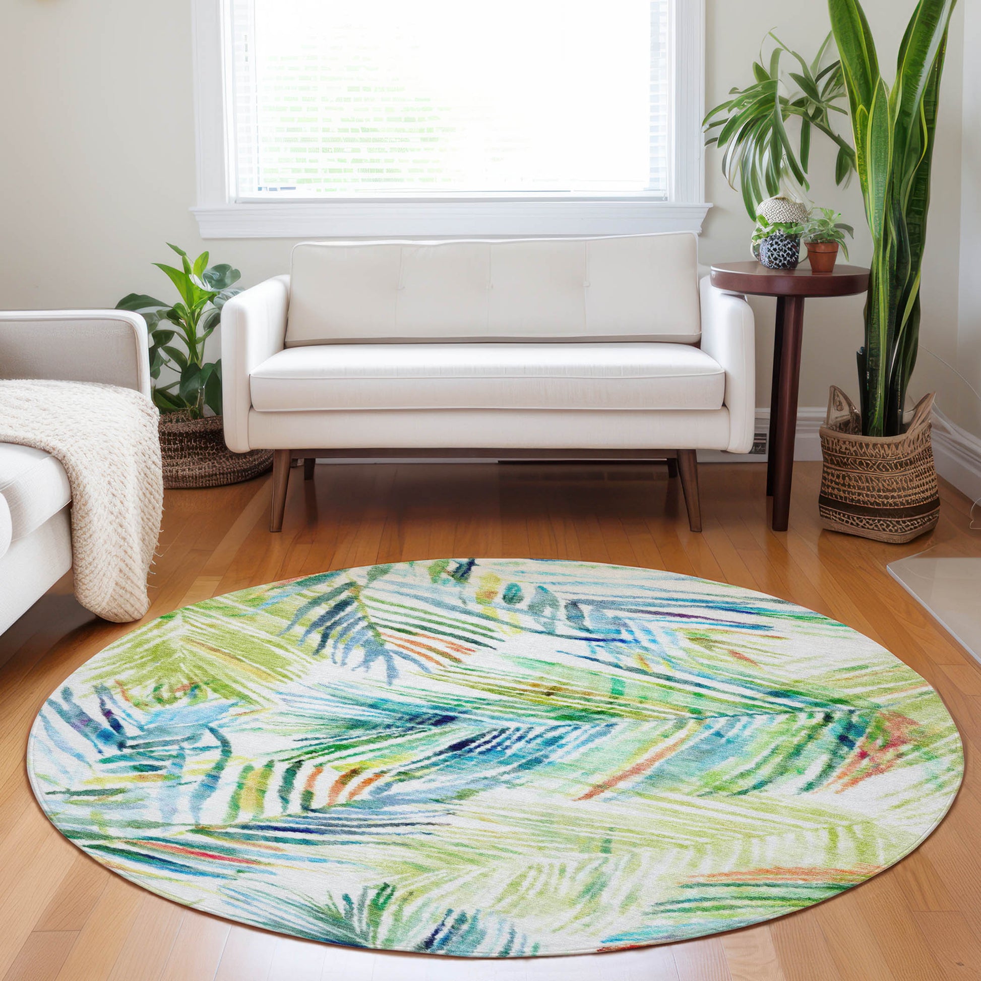Addison Rugs Mayfield AMF199MU 8 x 8 (ft) Loomed Multi Round Indoor Geometric Machine washable Pet Friendly Area rug