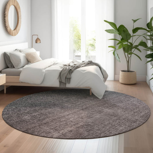 Addison Rugs Mayfield AMF587GY 8 x 8 (ft) Loomed Gray Round Indoor Geometric Machine washable Pet Friendly Area rug