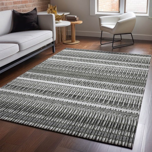Addison Rugs Mayfield AMF589GY 8 x 10 (ft) Loomed Gray Rectangular Indoor Geometric Machine washable Pet Friendly Area rug