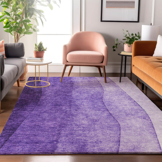 Addison Rugs Mayfield AMF625PP 8 x 10 (ft) Loomed Purple Rectangular Indoor Geometric Machine washable Pet Friendly Area rug