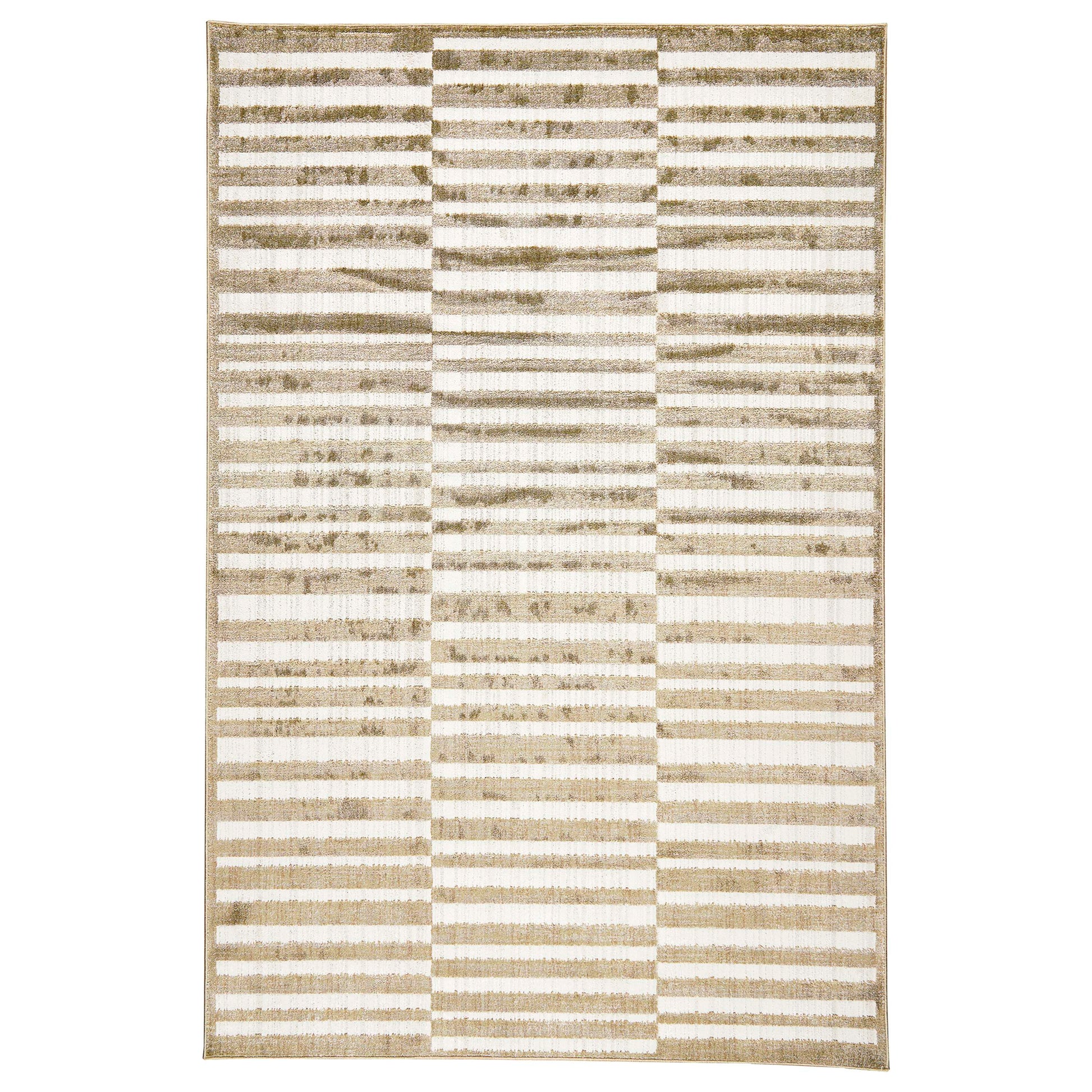 Obeetee Sahara 6 x 9 (ft) Loomed Green Rectangular Indoor Stripe Pet Friendly Area rug