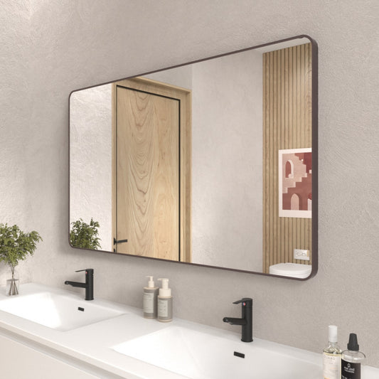 ToolCat 60-in x 36-in Framed Rectangle Bathroom Vanity Mirror ( Oil-Rubbed Bronze )