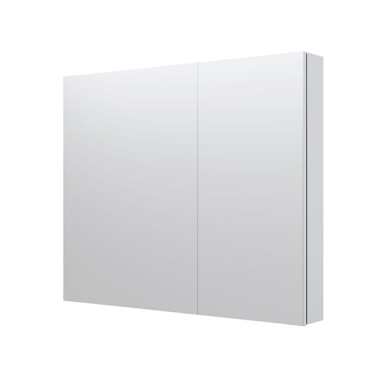 WELLFOR ROSA 36-in x 30-in Surface/Recessed Mount Aluminum Mirrored Rectangle Soft Close Medicine Cabinet