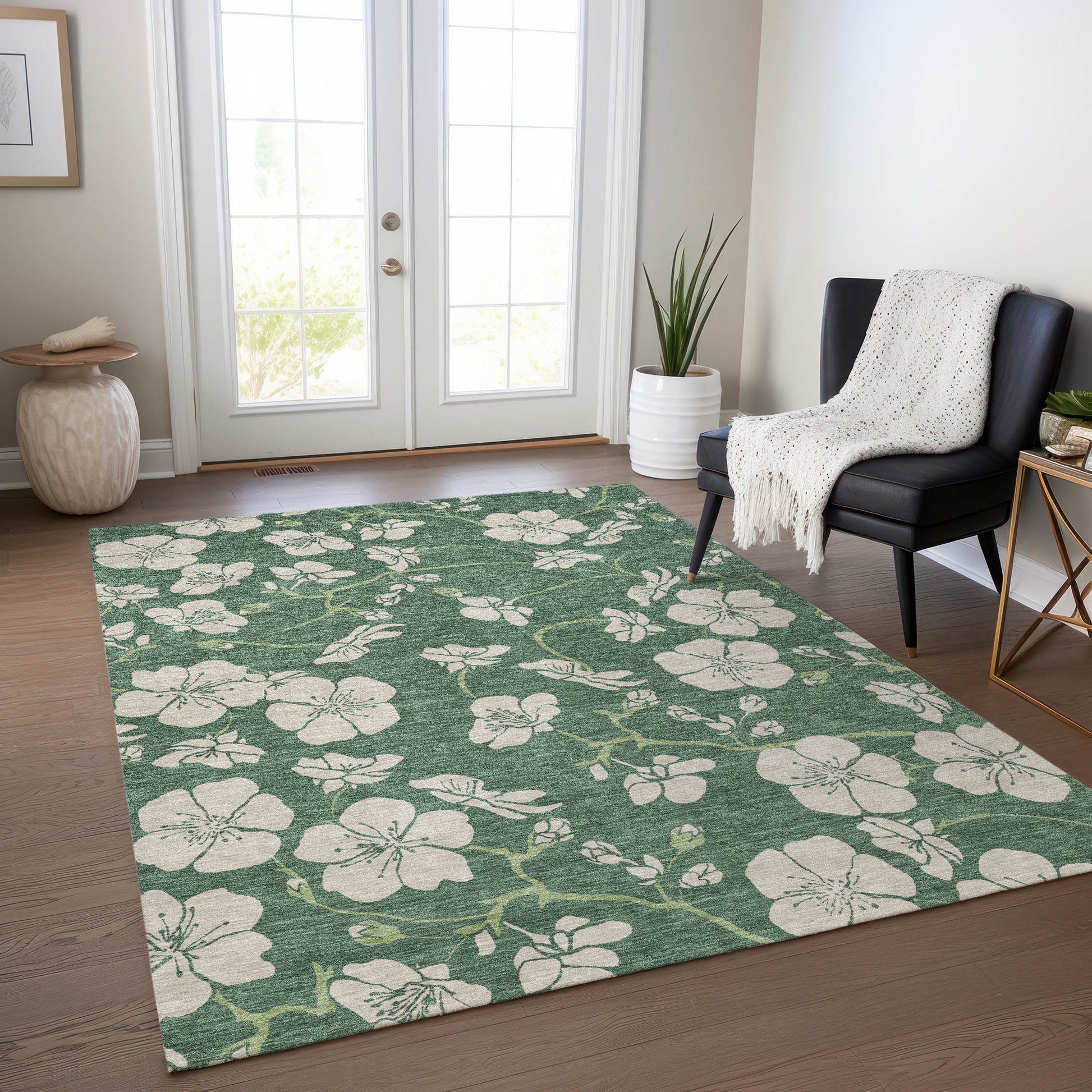Addison Rugs Chantille ACN1034SA 10 x 14 (ft) Sage Rectangular Indoor/Outdoor Geometric Machine washable Pet Friendly Area rug