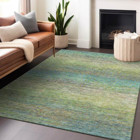 Addison Rugs Chantille ACN1264AL 10 x 14 (ft) Aloe Rectangular Indoor/Outdoor Geometric Machine washable Pet Friendly Area rug
