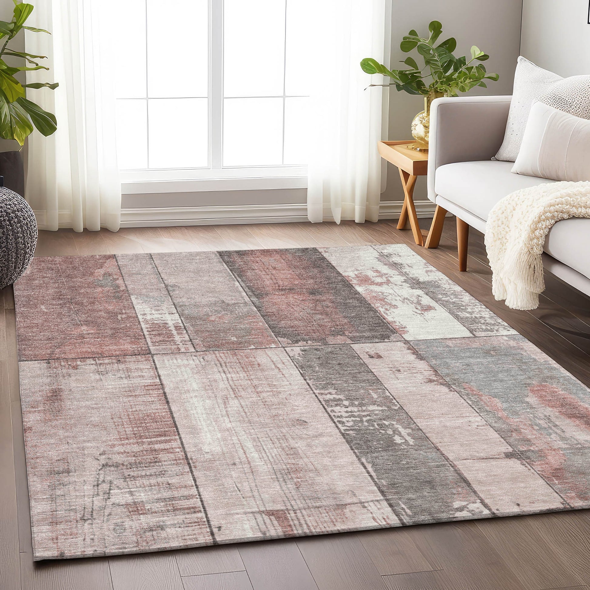 Addison Rugs Chantille ACN1877CP 8 x 10 (ft) Loomed Copper Rectangular Indoor/Outdoor Geometric Machine washable Pet Friendly Area rug