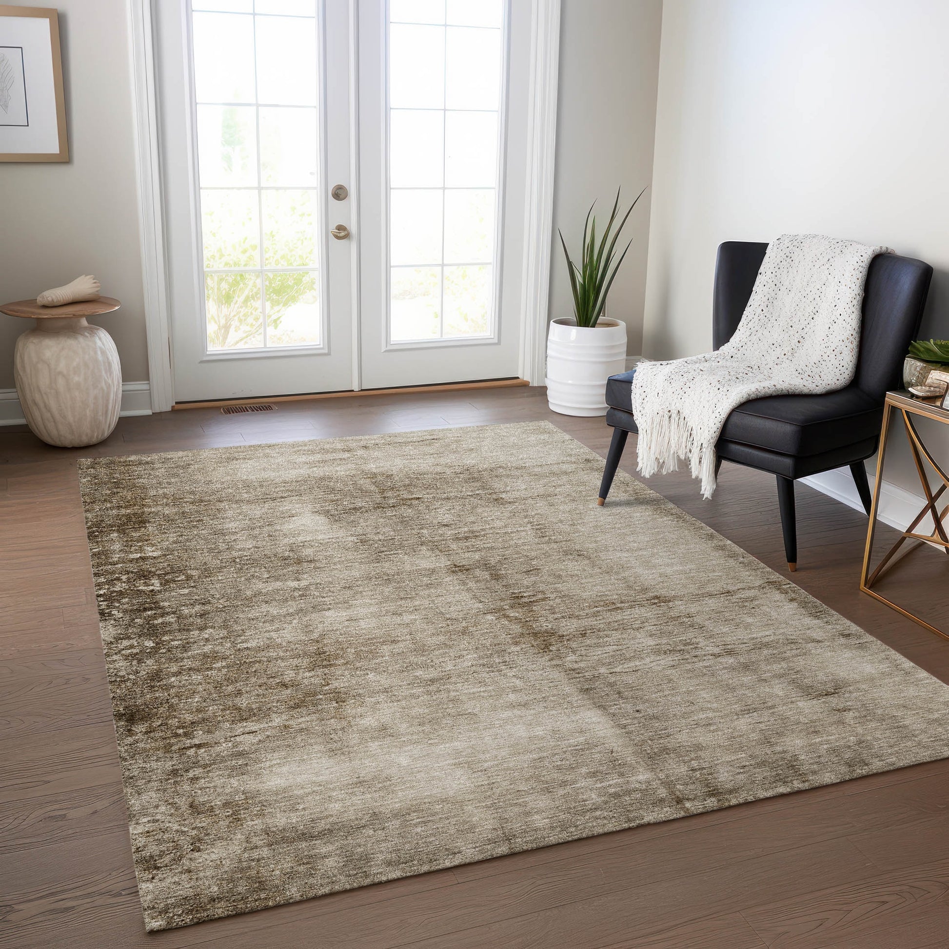 Addison Rugs Chantille ACN1884BG 9 x 12 (ft) Loomed Beige Rectangular Indoor/Outdoor Geometric Machine washable Pet Friendly Area rug