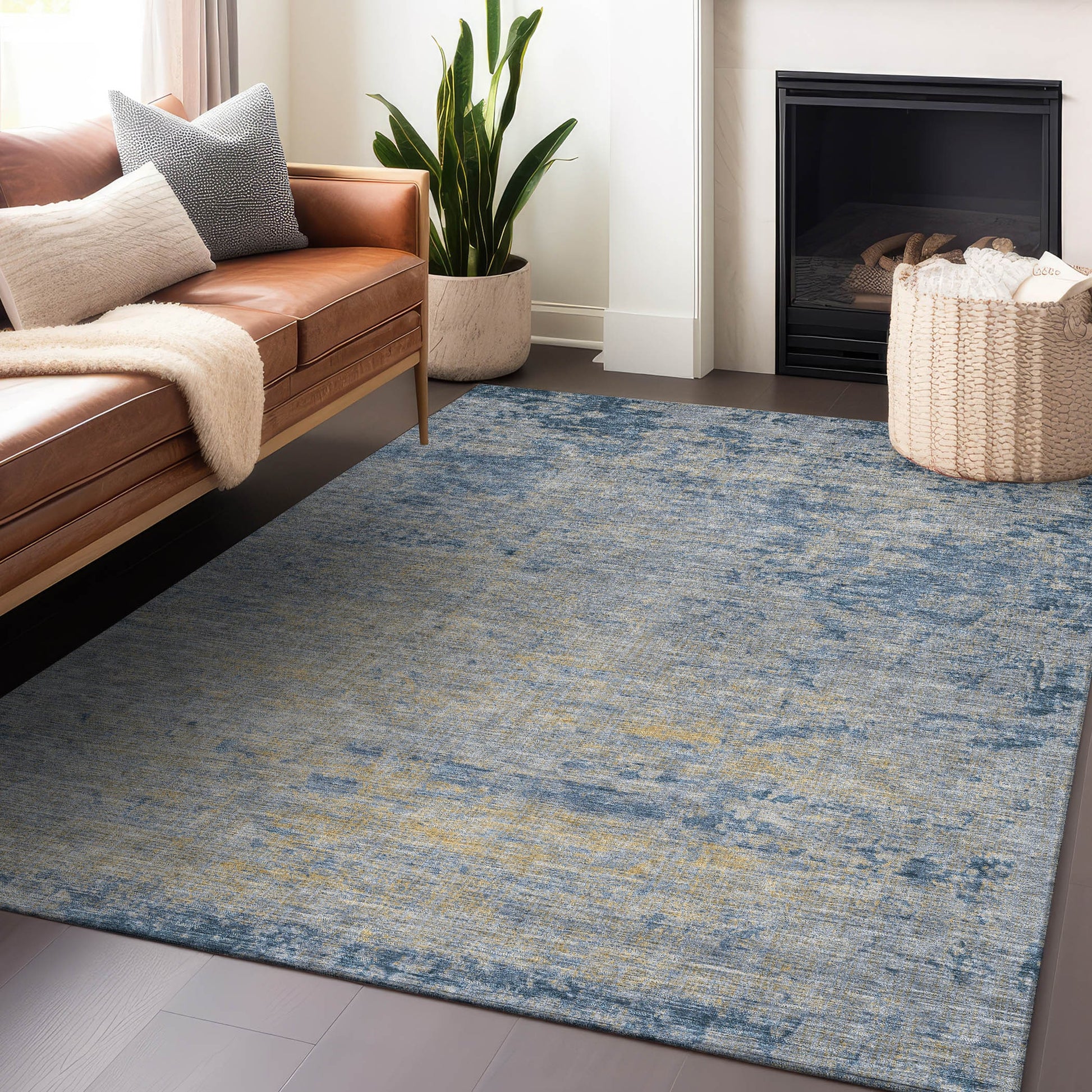 Addison Rugs Chantille ACN1901NA 9 x 12 (ft) Loomed Navy Rectangular Indoor/Outdoor Machine washable Pet Friendly Area rug