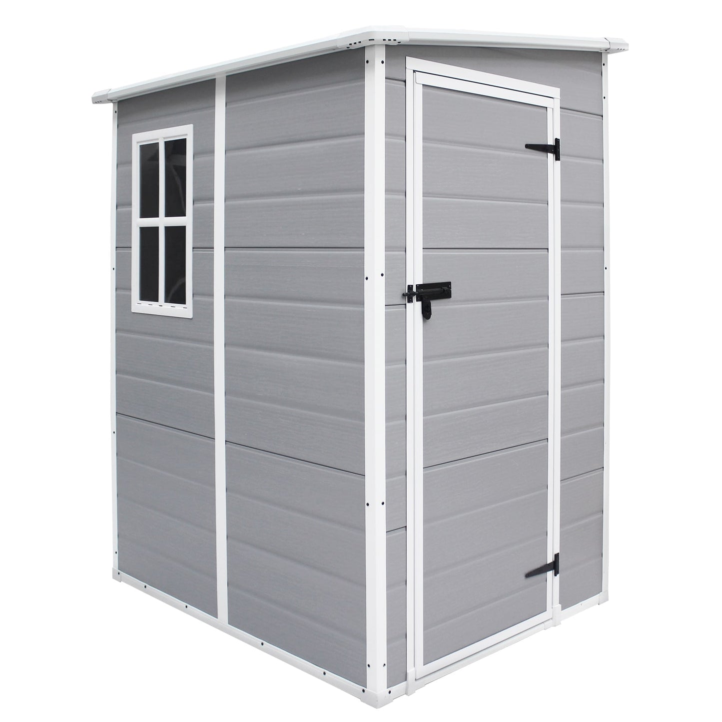 Winado 4-ft x 4-ft Outdoor Storage Shed Gray Gambrel Resin Storage Shed (Floor Included)