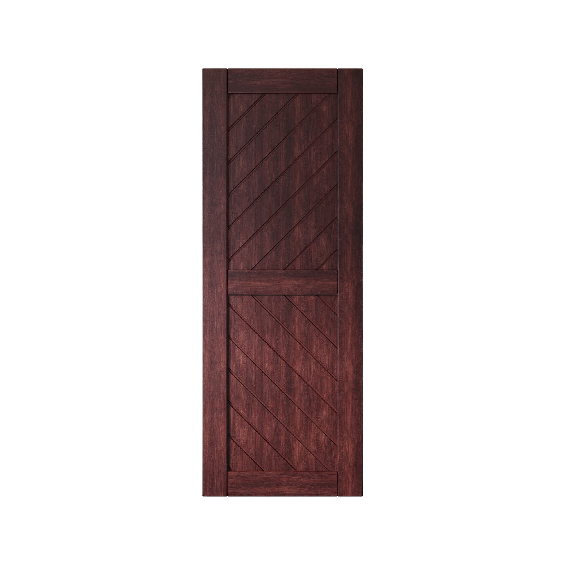 HOMACER 26-in x 80-in Red Mahogany Prefinished Non-standard Pine Wood Solid core Single Barn Door (Hardware Not Included)