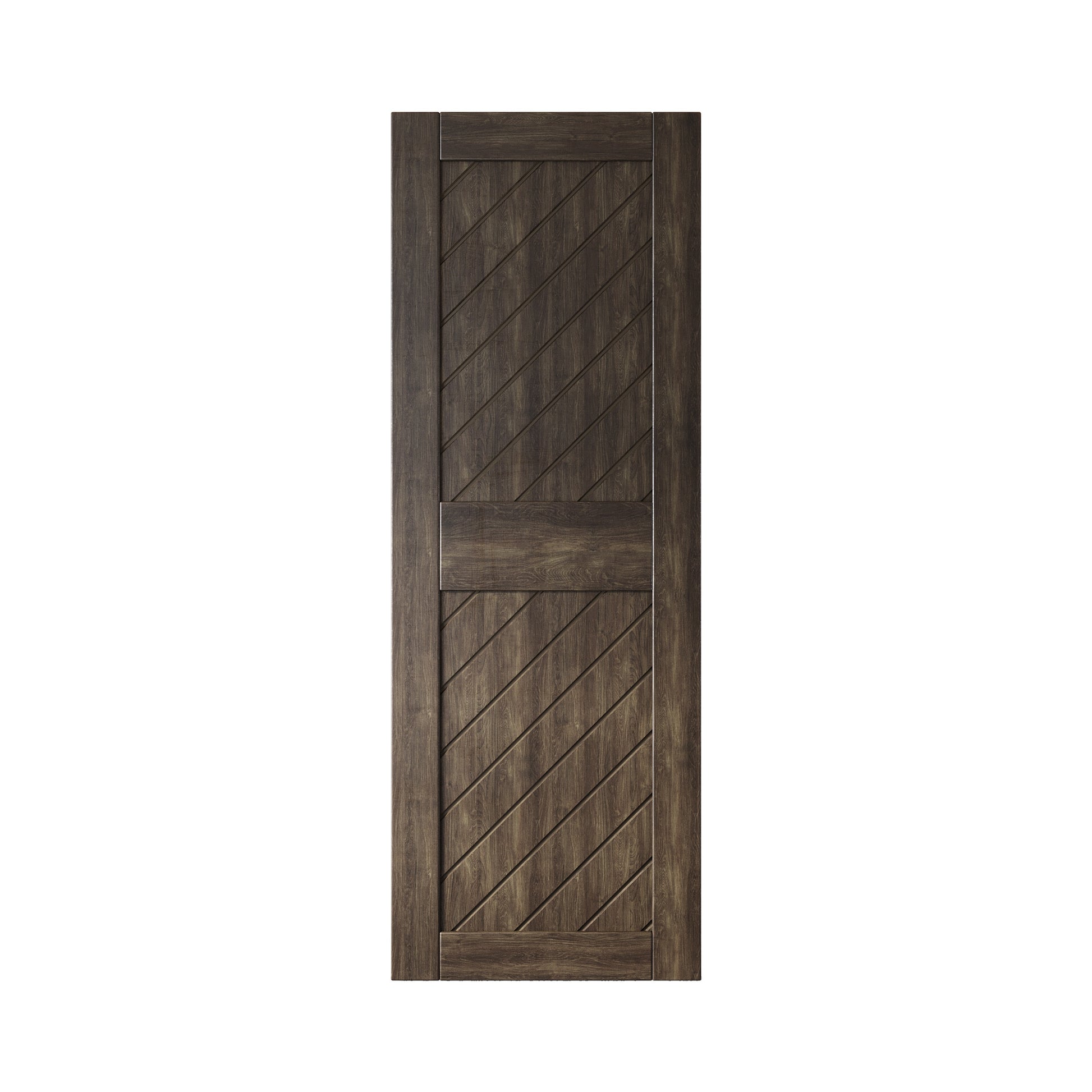 HOMACER 30-in x 84-in Ebony Prefinished Non-standard Pine Wood Solid core Single Barn Door (Hardware Not Included)
