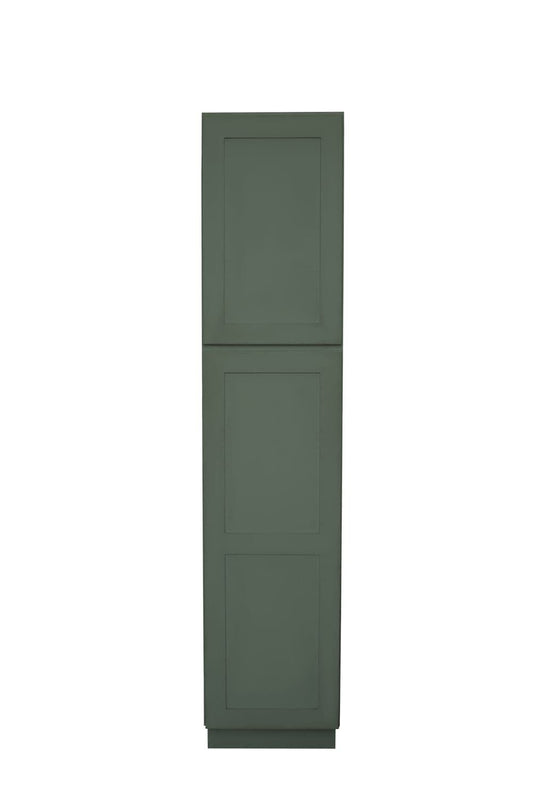 RELIABILT Monroe 18-in W x 90-in H x 24-in D Basil Green Pantry Ready to assemble (RTA) Plywood Cabinet Recessed Panel