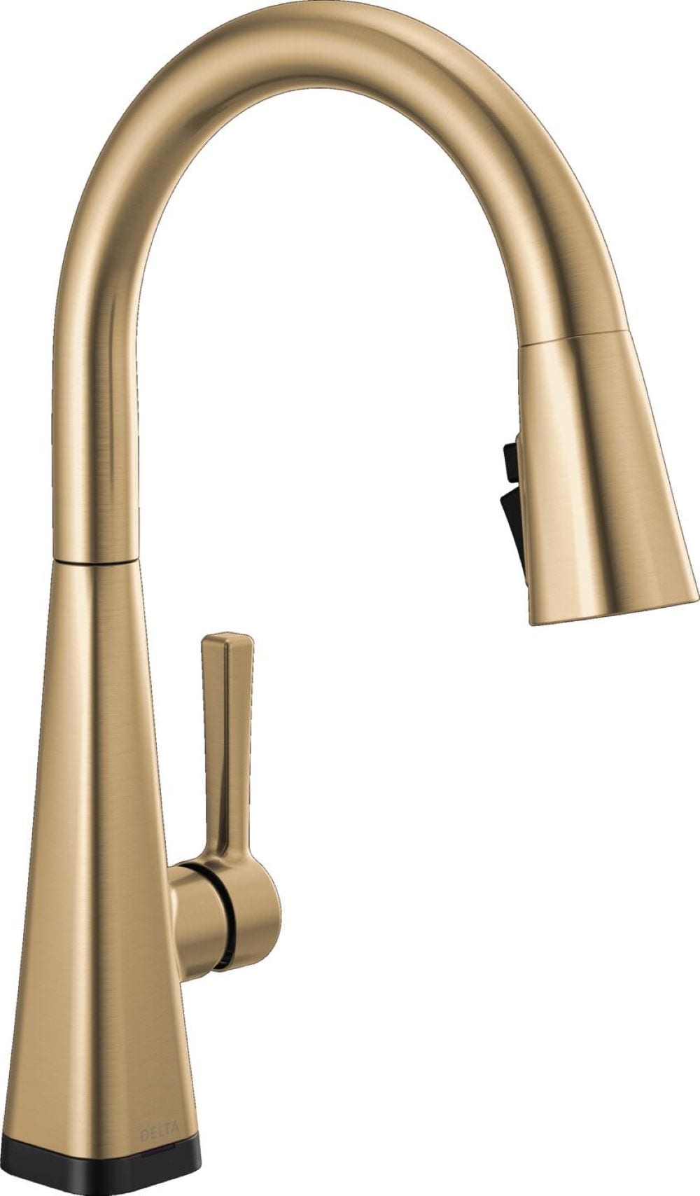 Delta Lenta Champagne Bronze Single Handle Deck-mount Touchless Pull-down Kitchen Faucet with Sprayer ( Deck Plate Included )