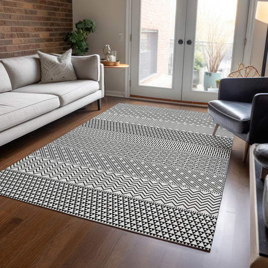 Addison Rugs Chantille ACN939WI 9 x 12 (ft) Loomed White Rectangular Indoor/Outdoor Machine washable Pet Friendly Area rug