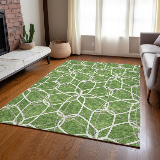 Addison Rugs Chantille ACN950GE 9 x 12 (ft) Loomed Green Rectangular Indoor/Outdoor Machine washable Pet Friendly Area rug