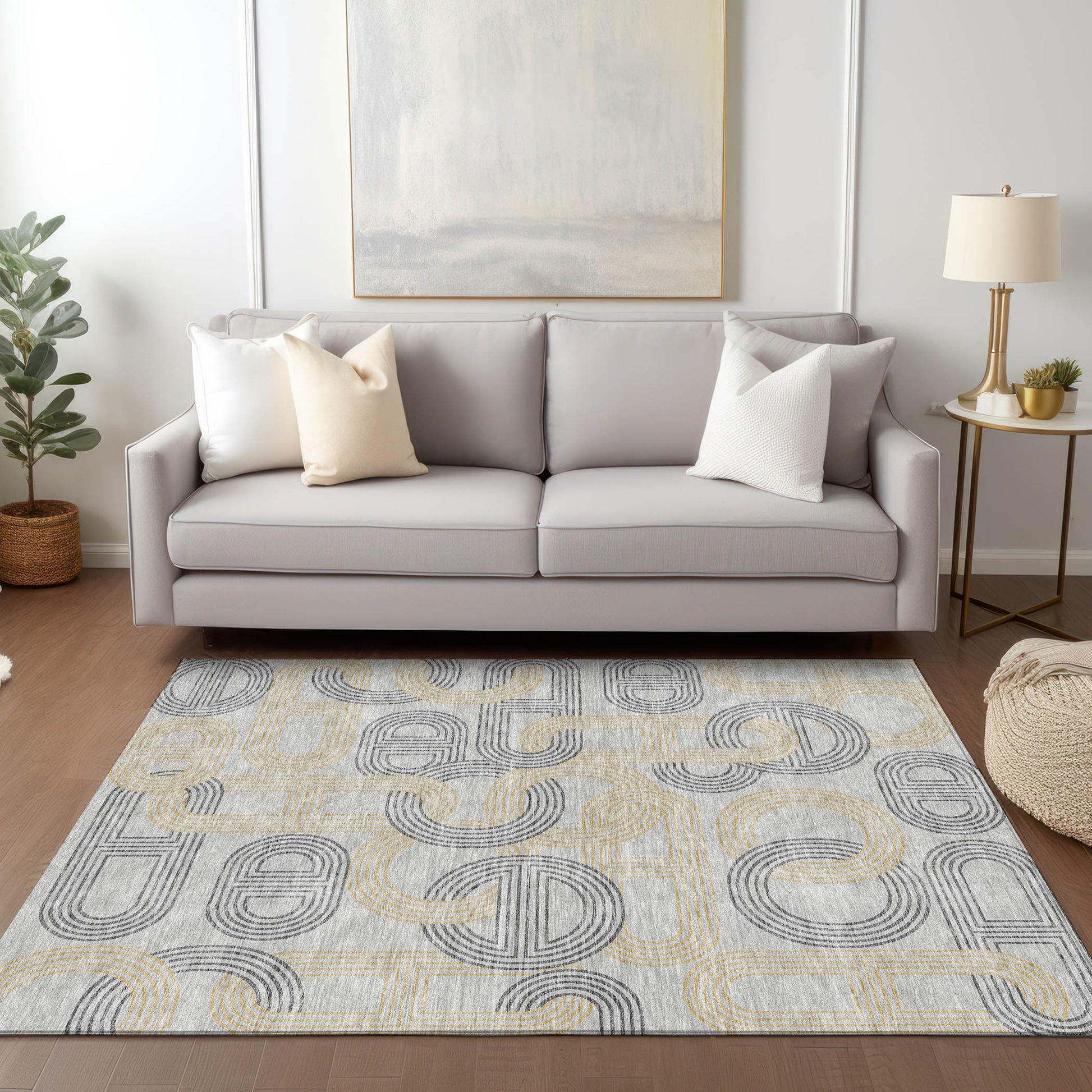 Addison Rugs Chantille ACN967GY 9 x 12 (ft) Loomed Gray Rectangular Indoor/Outdoor Machine washable Pet Friendly Area rug