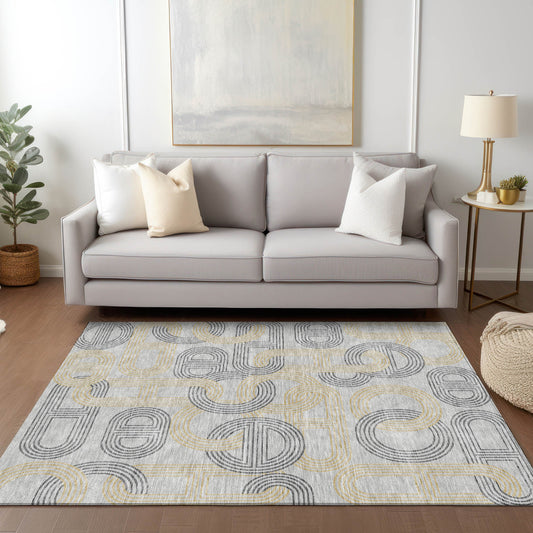 Addison Rugs Chantille ACN967GY 9 x 12 (ft) Loomed Gray Rectangular Indoor/Outdoor Machine washable Pet Friendly Area rug