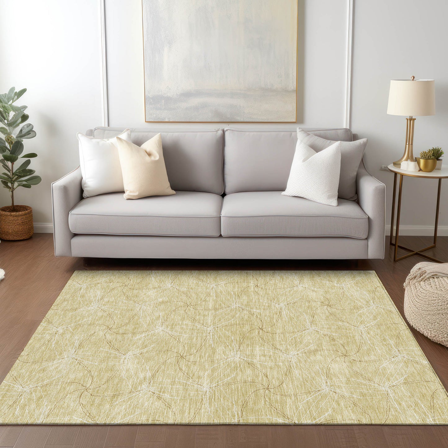 Addison Rugs Chantille ACN968WH 9 x 12 (ft) Loomed Wheat Rectangular Indoor/Outdoor Machine washable Pet Friendly Area rug