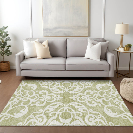 Addison Rugs Chantille ACN973AL 9 x 12 (ft) Loomed Aloe Rectangular Indoor/Outdoor Machine washable Pet Friendly Area rug