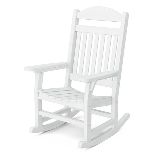 Wildridge Heritage Traditional White HDPE Frame Rocking Chair with Slat Seat